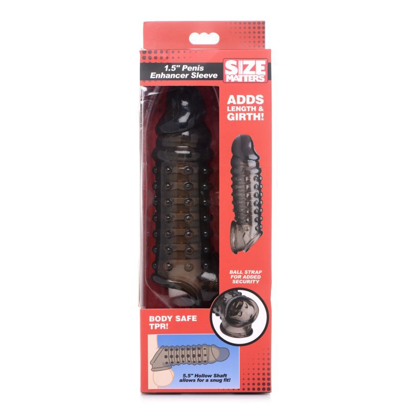 Penis Enhancer Sleeve 1.5in Smoke-AG576-GREY