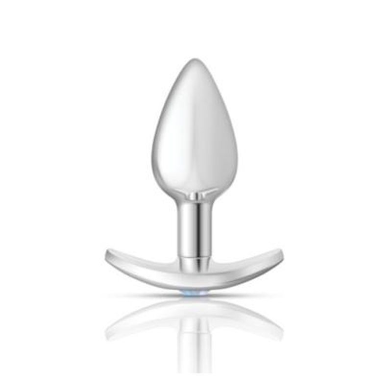Cheeky Charms Silver Anchor Butt Plug w Clear and Teal Jewel Kit