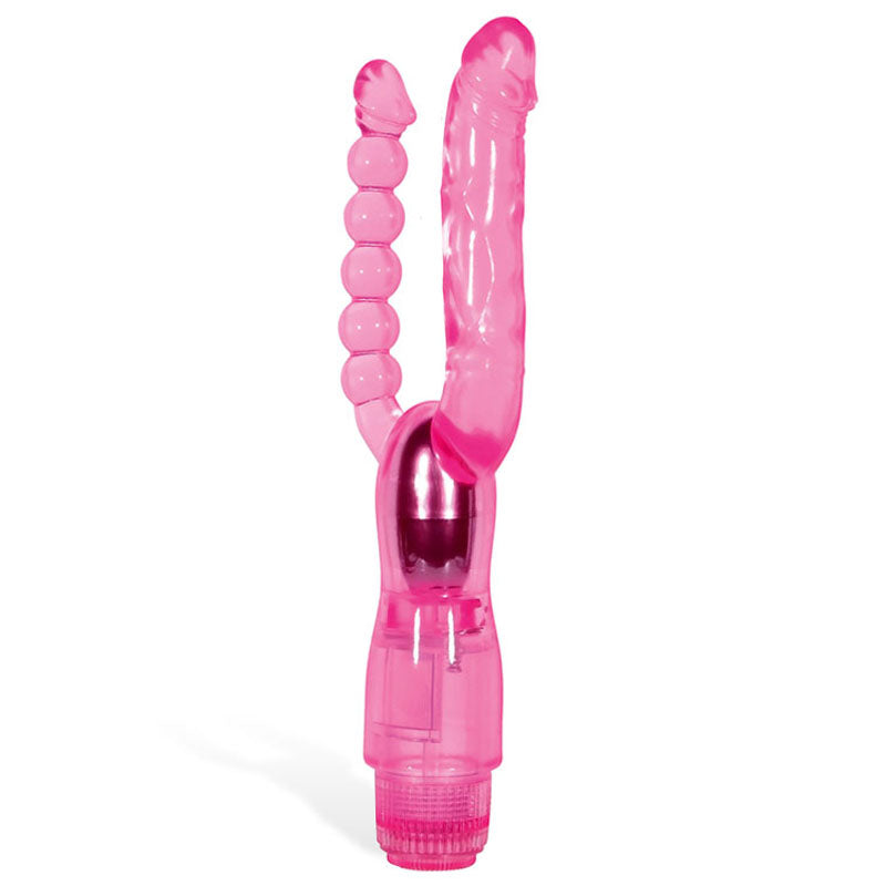 Adam & Eve Dual Pleasure Vibe - Pink 12 cm (4.75) Vibrator with Anal Probe-176H 6200