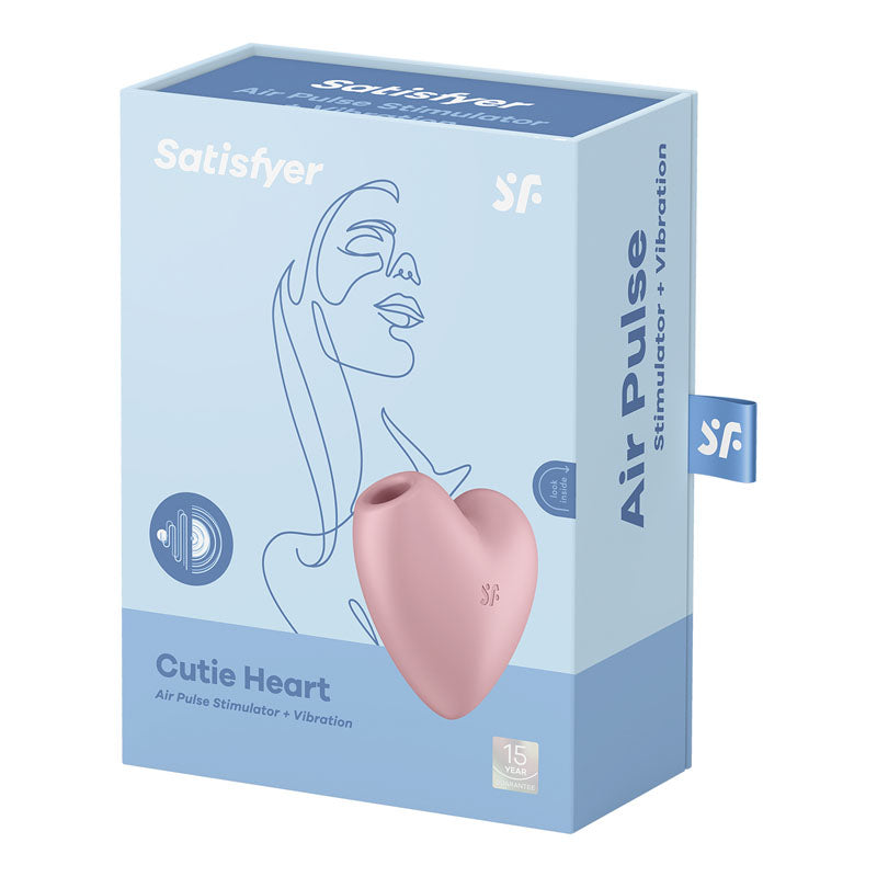 Satisfyer Cutie Heart - Light Pink - Light Pink USB Rechargeable Air Pulsation Stimulator with Vibration-4037264