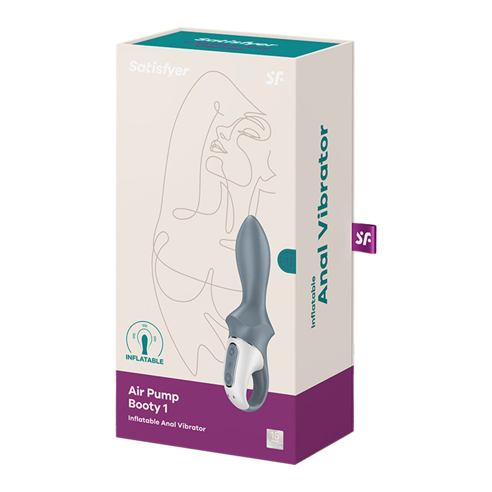 Satisfyer Air Pump Booty 1 - Grey USB Rechargeable Inflatable Anal Vibrator-4038636