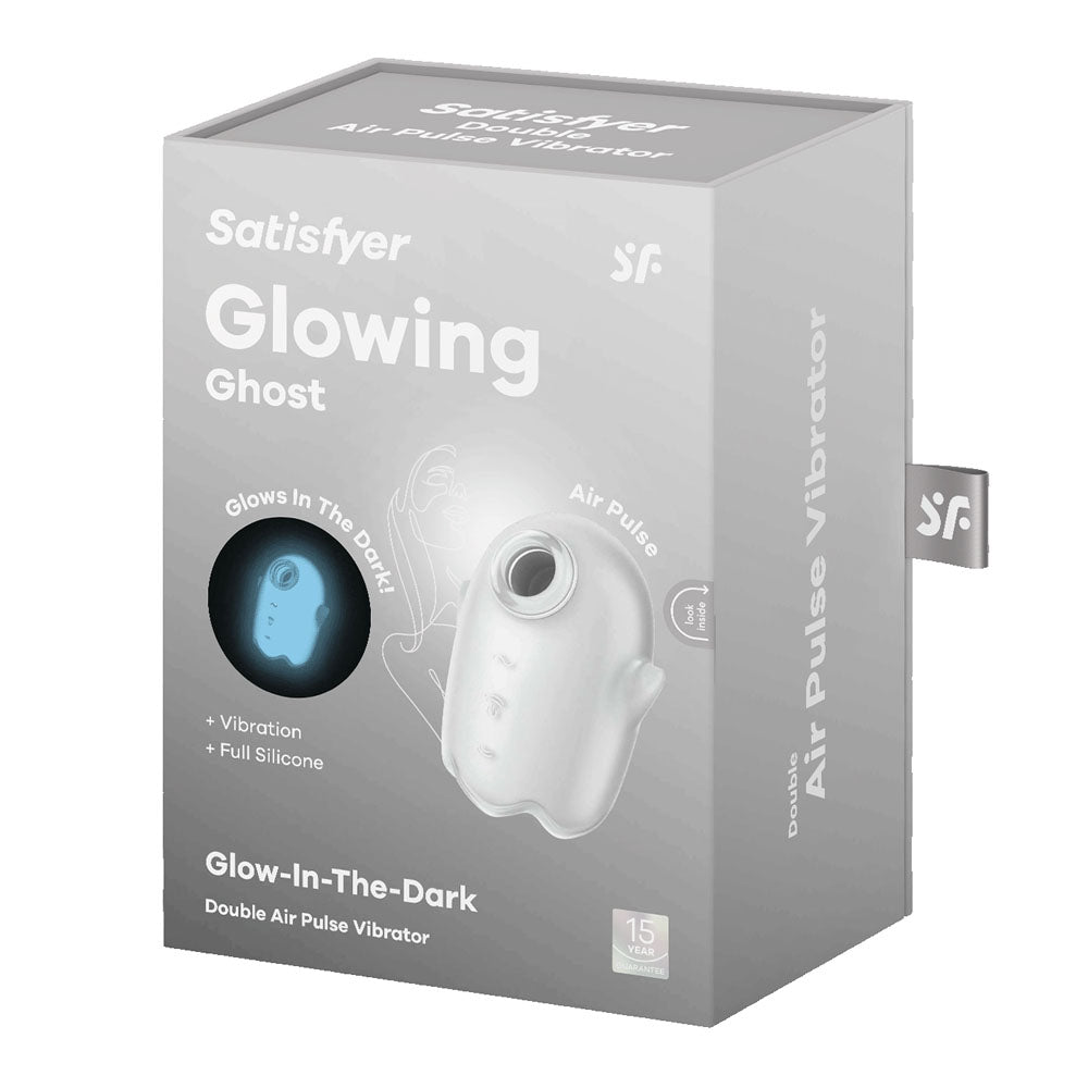 Satisfyer Glowing Ghost - White - Glow in Dark White USB Rechargeable Air Pulse Stimulator-4060057
