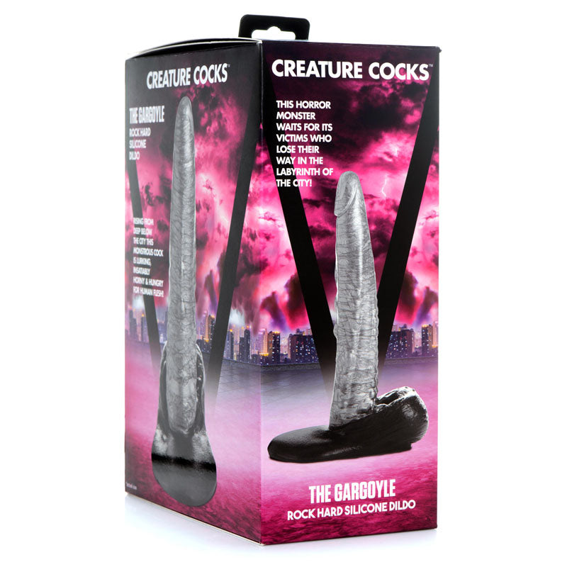 Creature Cocks The Gargoyle Rock Hard Silicone Dildo - Silver 23.6 cm Fantasy Dildo-AG875