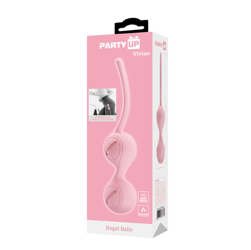Party Up VIVIAN Kegel Balls - Pink - Pink Kegel Balls-BI-014490-PU