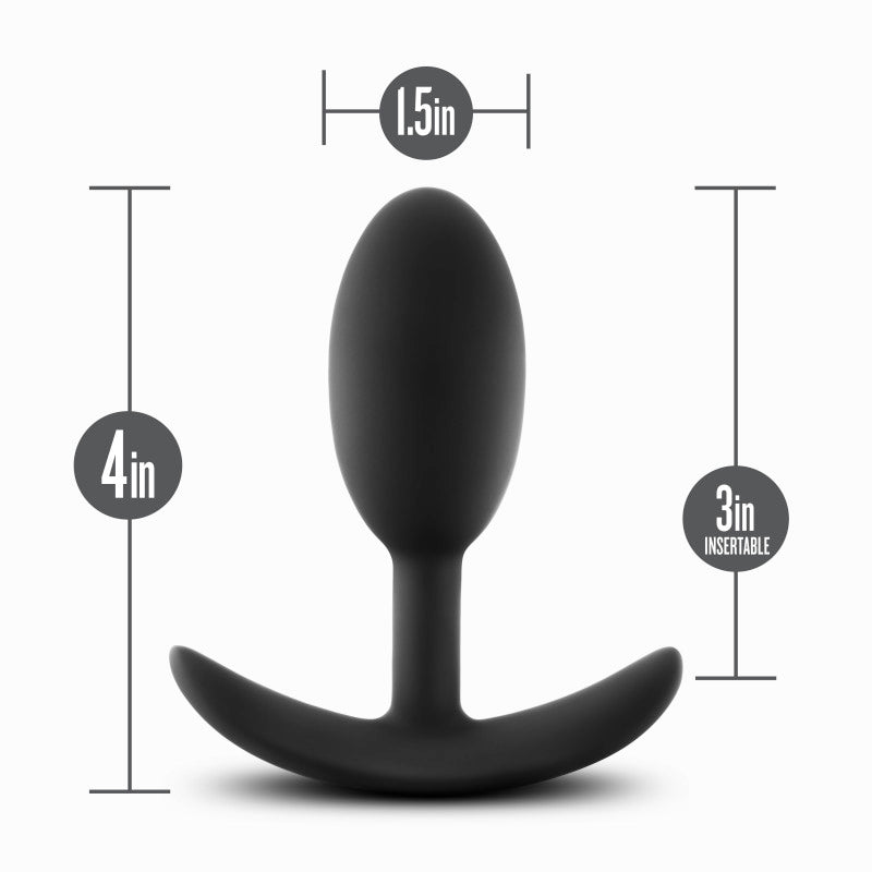 Anal Adventures Platinum Vibra Slim Plug - Black 10.1 cm Butt Plug with Internal Ball-BL-11875