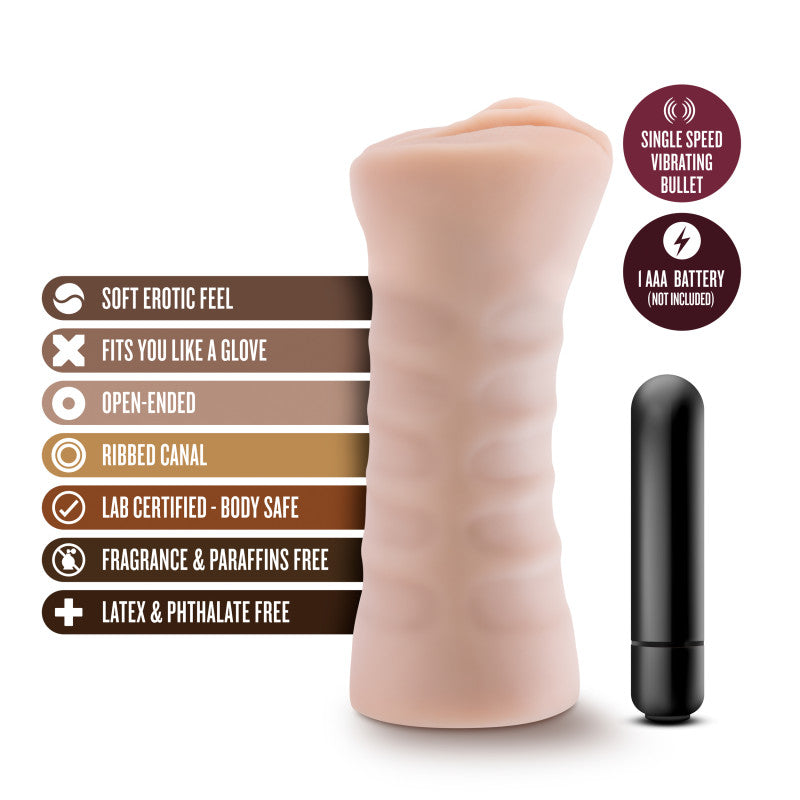 M for Men - Rain - Flesh Vibrating Vagina Stroker-BL-73513