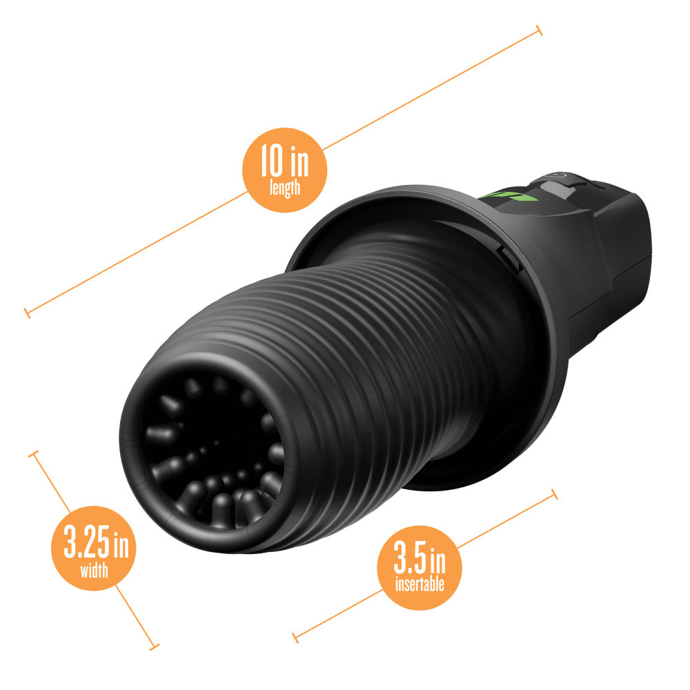 M For Men - 3rd Base - Black USB Rechargeable Vibrating & Rotating Auto Stroker-BL-82605