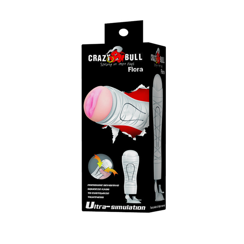 CRAZY BULL Flora Stroker - Flesh Squeezable Vagina Stroker with Suction Base-BM-00900T48N