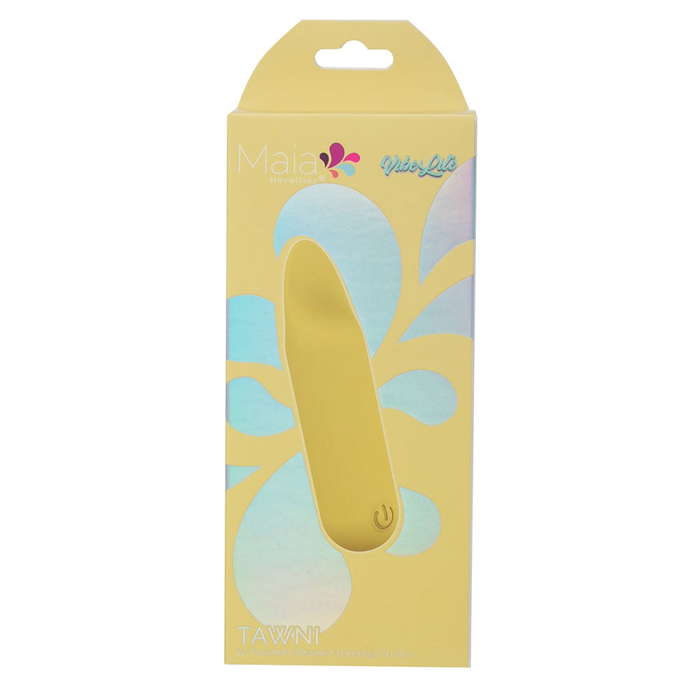 Maia TAWNI - Yellow - Yellow 9 cm USB Rechargeable Bullet with Flickering Tip-BO-25-06-YELLOW