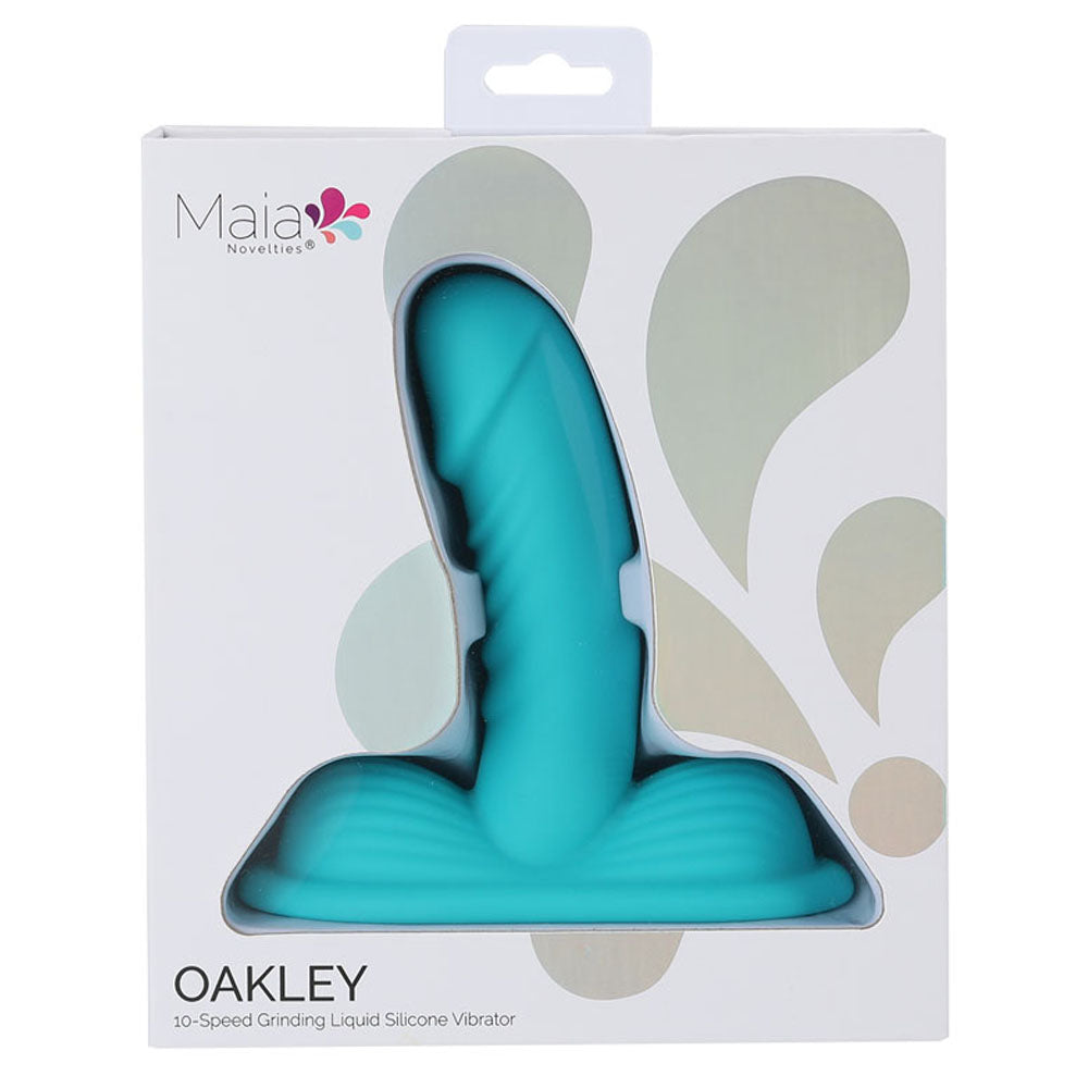 Maia OAKLEY - Blue - Blue USB Rechargeable Grinder Pad with 14 cm Vibrator-BO-25-08-BLUE