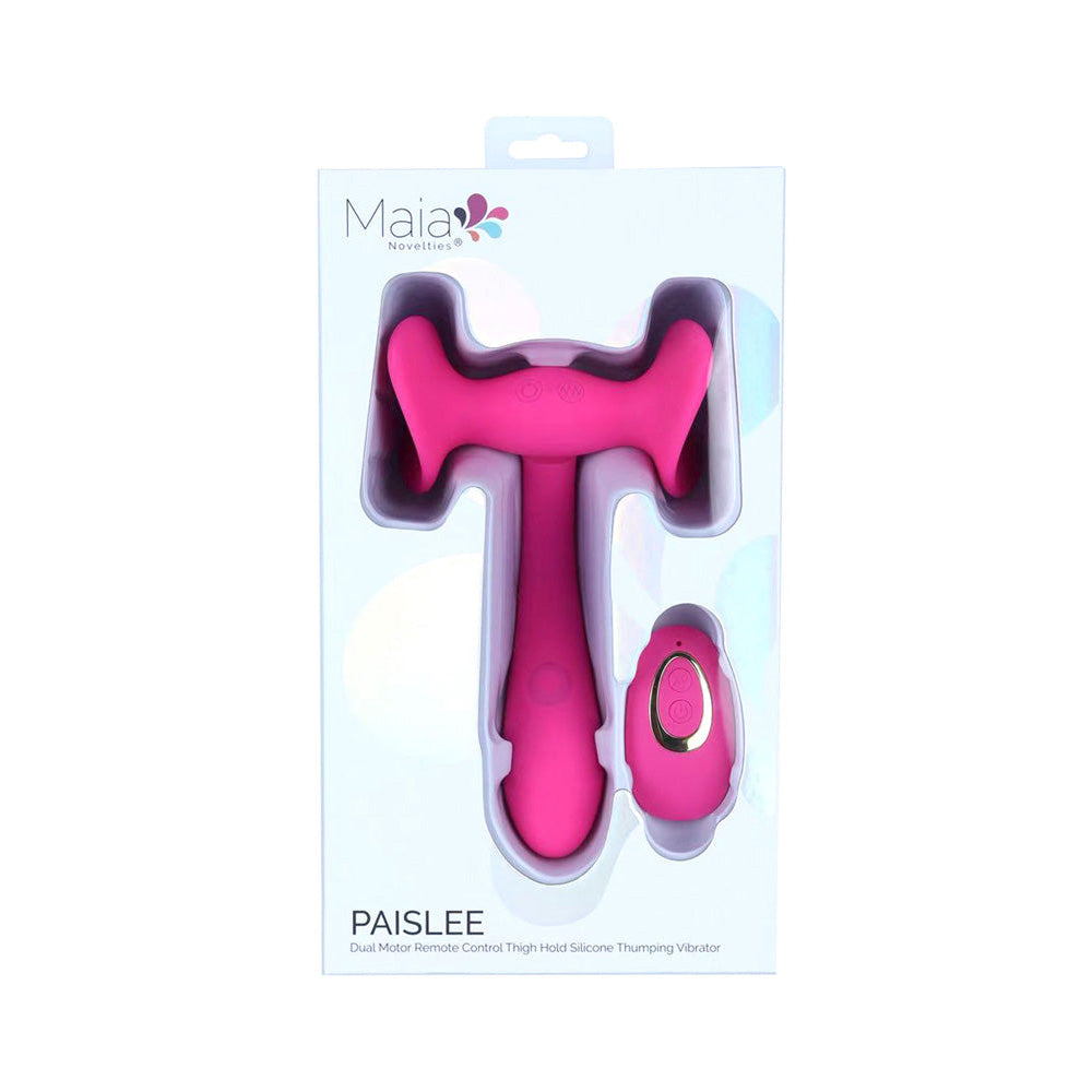 Maia PAISLEE - Pink 16.5 cm USB Rechargeable Thigh Hold Vibrator with Wireless Remote - BO-26-14