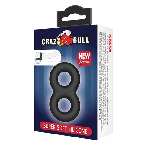 CRAZY BULL Double Donut Cock & Ball Ring - Black