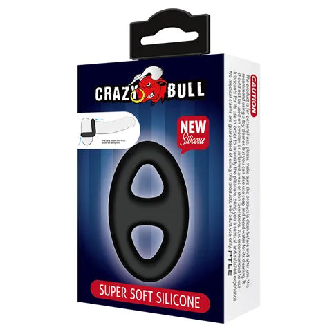 CRAZY BULL Oval Cock & Ball Ring - Black