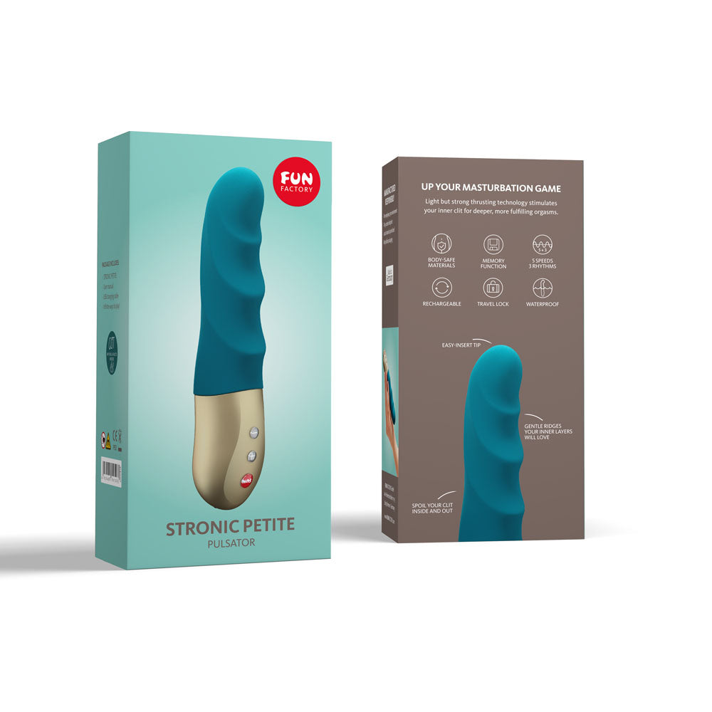 Fun Factory STRONIC PETITE deep sea blue - Deep Sea Blue 17 cm USB Rechargeable Thrusting Vibrator-FF000886PT01