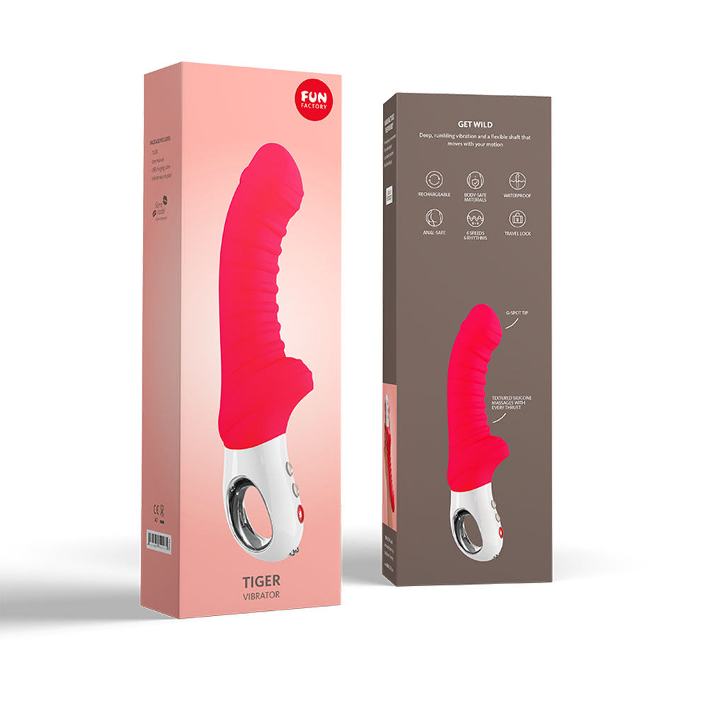 Fun Factory TIGER india red - Red 22.3 USB Rechargeable Vibrator-FF000890RE01