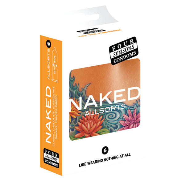 Four Seasons Naked Allsorts - Ultra Thin Lubed Condoms in 6 Styles - 6 Pack-FOR028