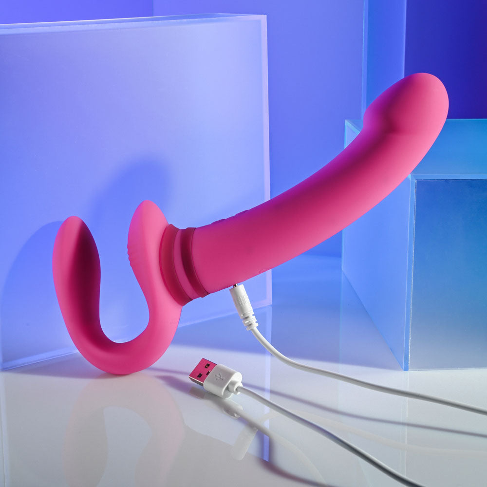 Gender X SHARING IS CARING - Pink 21.9 cm USB Rechargeable Strapless Strap-On-GX-RS-3748-2