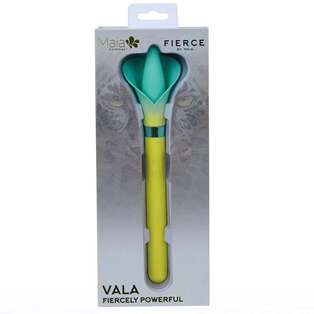 Maia VALA - Yellow - Yellow/Green 22.2 cm USB Rechargeable Flower Vibrator-MA25-07-YELLOW