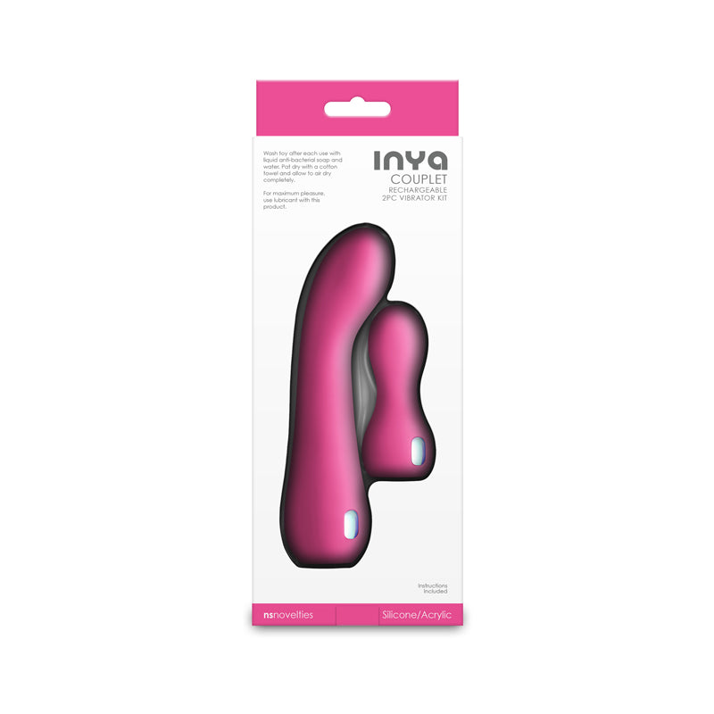 INYA Couplet - Pink - Pink USB Rechargeable Vibrators - Set of 2 Sizes-NSN-0561-34