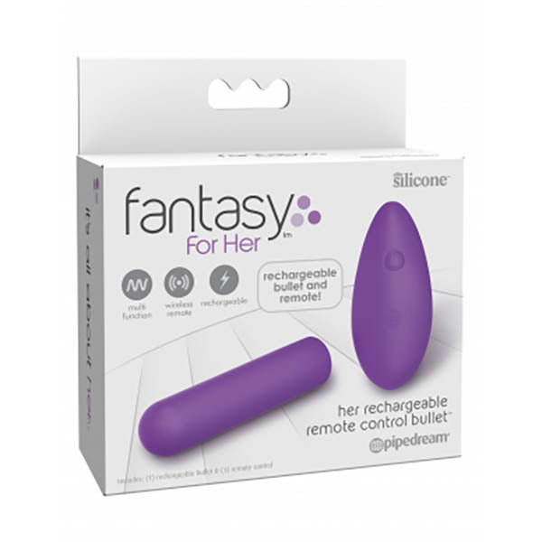 Fantasy For Her Rechargeable Remote Control Bullet - Purple USB Rechargeable Bullet with Wireless Remote-PD4946-12