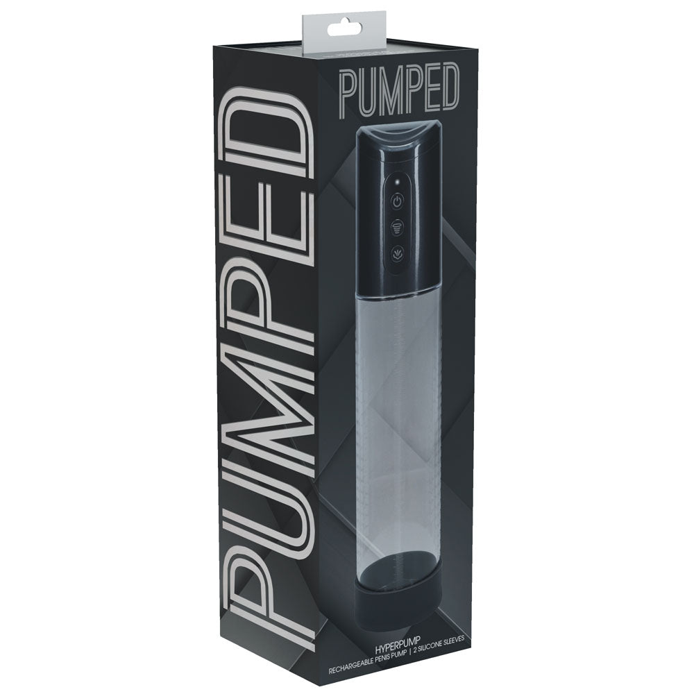 PUMPED Hyperpump Automatic Pump - Gunmetal - Gunmetal Grey USB Rechargeable Auto Penis Pump-PMP057GUN