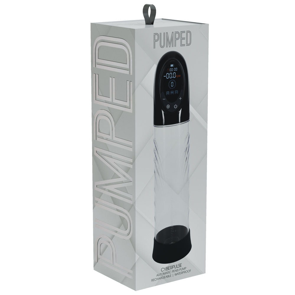 PUMPED CyberPulse Automatic Penis Pump - Black - Black/Clear USB Rechargeable Auto Penis Pump-PMP060BLK