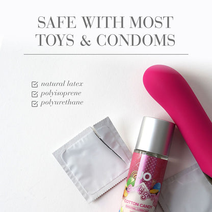 JO Candy Shop Cotton Candy Lube - 60 mL - Cotton Candy Flavoured Water Based Lubricant - 60 ml Bottle-10631