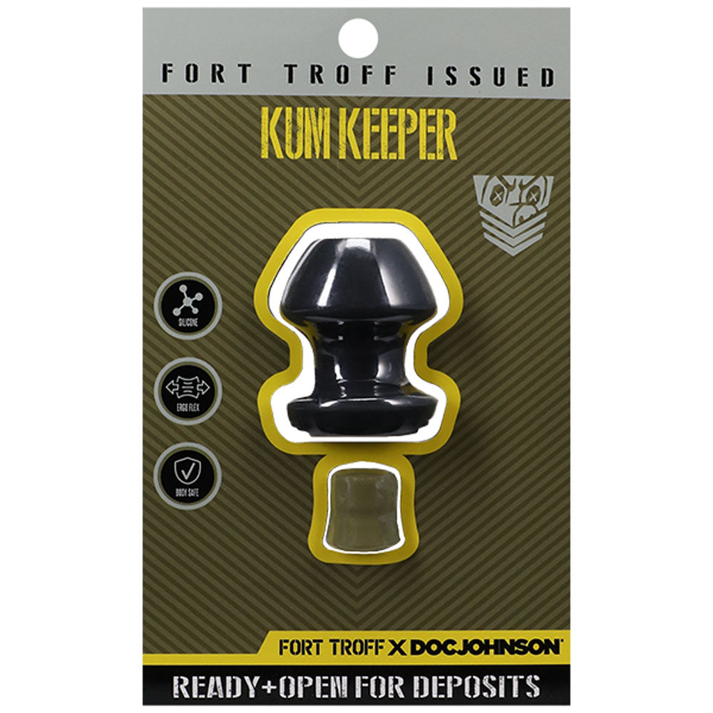 Fort Troff - Kum Keeper - Small - Black Small Hollow Butt Plug with Removeable Stopper-1104-01-CD