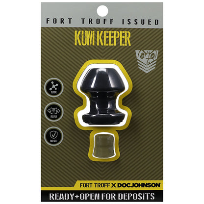 Fort Troff - Kum Keeper - Small - Black Small Hollow Butt Plug with Removeable Stopper-1104-01-CD
