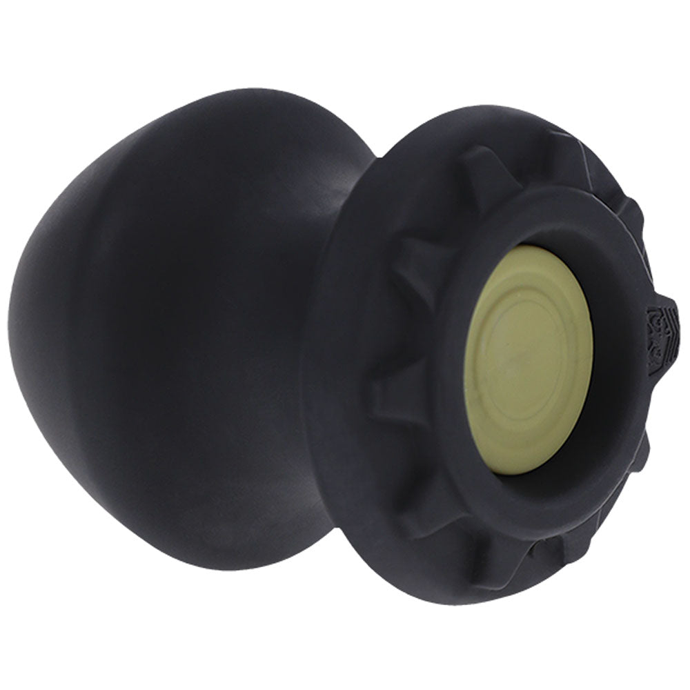 Fort Troff - Kum Keeper - Medium - Black Medium Hollow Butt Plug with Removeable Stopper-1104-02-CD