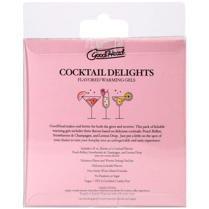 GoodHead Cocktail Delights - Flavoured Warming Oral Sex Gels - 59 ml Bottles - Set of 3-1363-60-BX