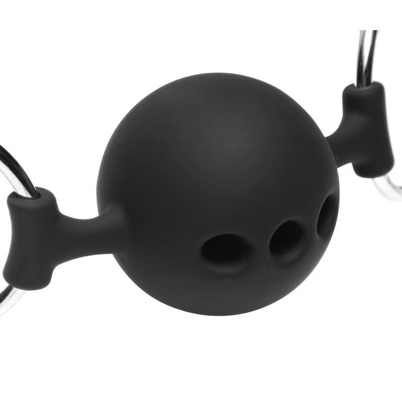 Hinder Breathable Silicone Ball Gag With Nipple Clamps-AD699