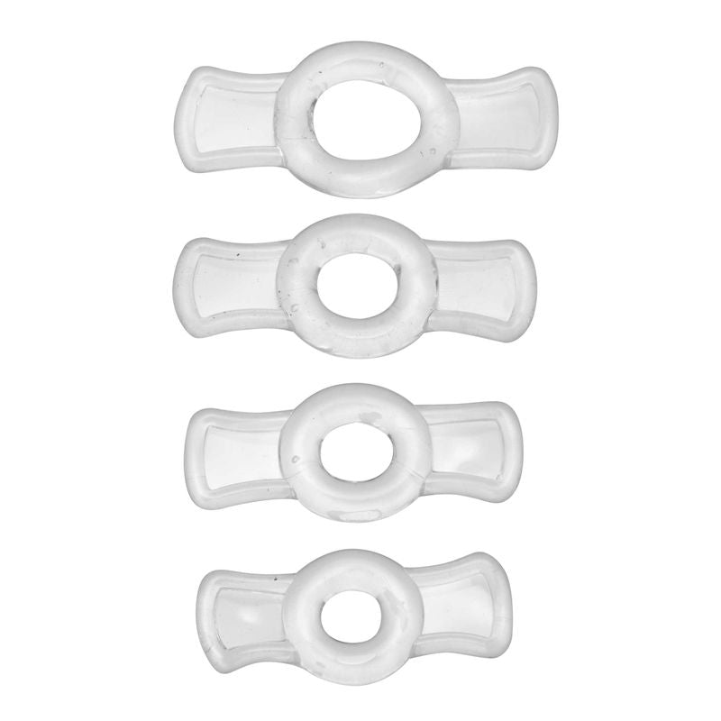 Endurance Clear 4 Ring Penis Set-AD314