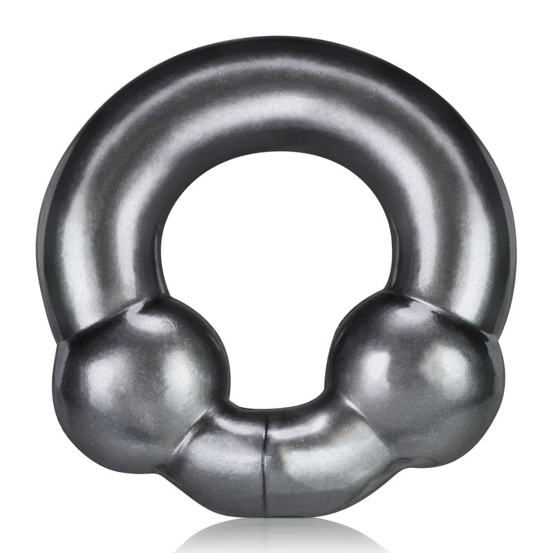 Ultraballs 2 Pk Cockring Steel And Red-OX-3010-STL/RED