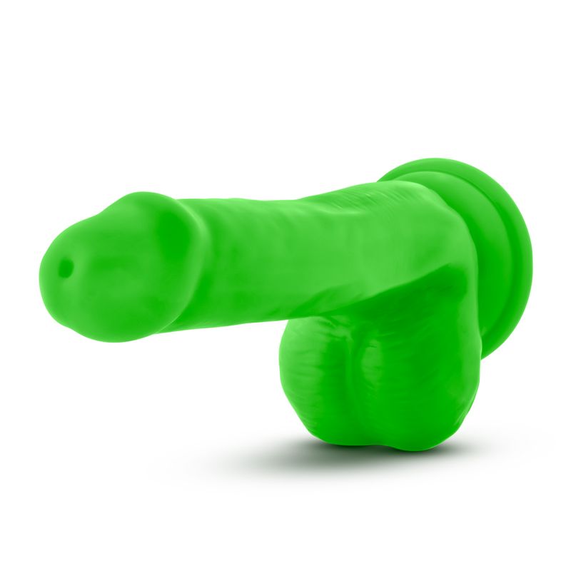 Neo Dual Density Cock With Balls 6in Neon Green-BL-59622