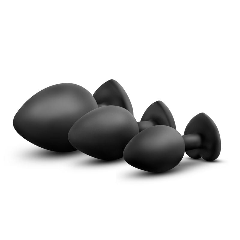 Luxe Bling Plugs Training Kit Black With Clear Gems-BL-395835