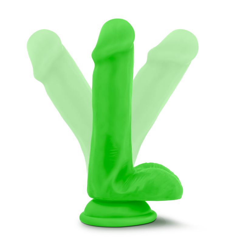 Neo Elite 6in Silicone Dual Density Cock with Balls Neon Green-BL-82422