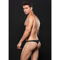 Microfibre Low Rise Zip Thong Black