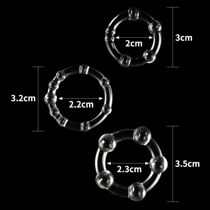 Triple Beaded Donut Ring Set-LV343002-CLR