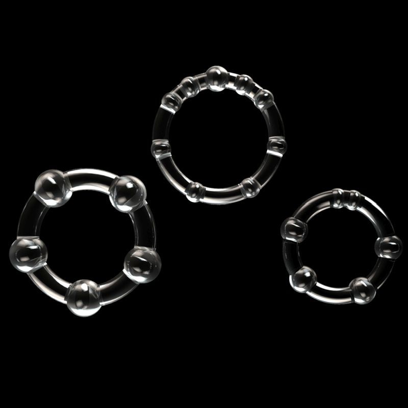 Triple Beaded Donut Ring Set-LV343002-CLR