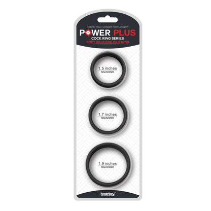 Silicone 3 Pc Pro Cock Ring Set-LV443002-BLK