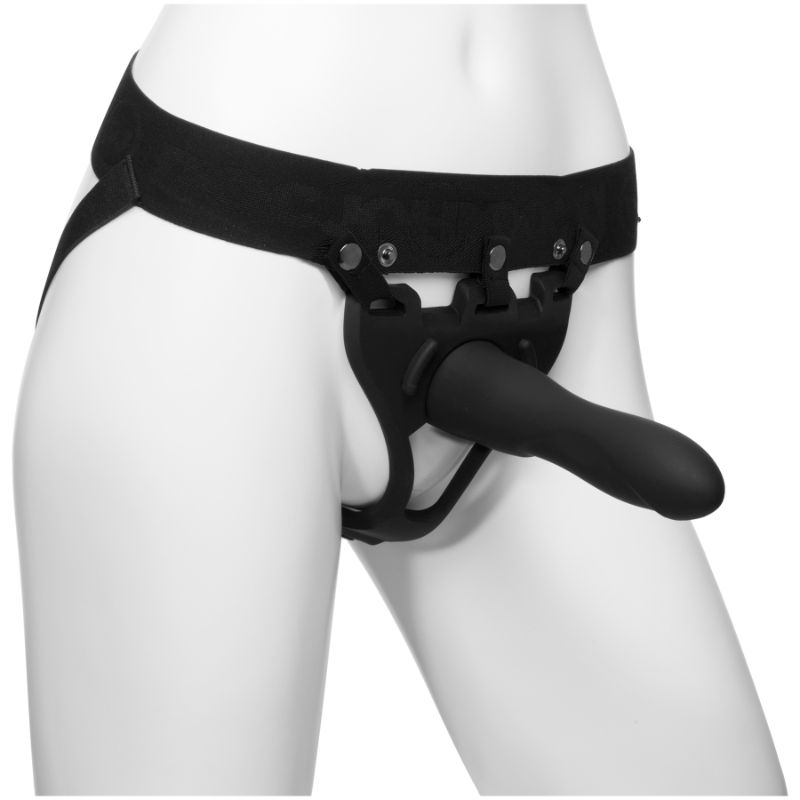 Be Strong 7.5in Slim Dong 2 Pc Hollow Silicone Strap-On Set-0800-07-BX