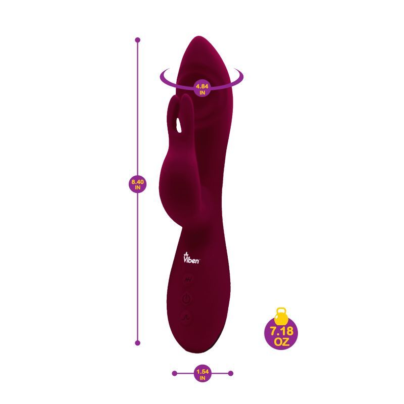 Viben Pzazz Rechargeable Thumping Rabbit Ruby-VB-75004-RUBY