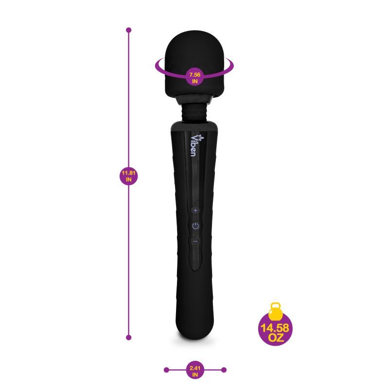 Viben Obsession Rechargeable Wand Massager Black-VB-66101-BLK