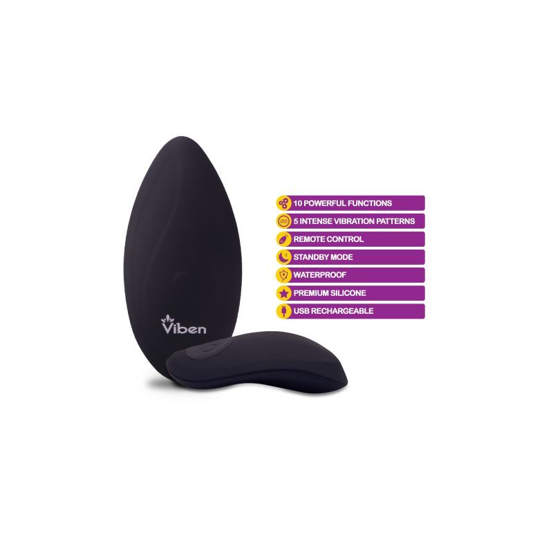Viben Racy Multi Function Panty Vibe w Remote-VB-66109-BLK