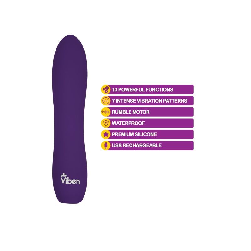Viben Vivacious Rumble Motor Rechargeable Bullet Violet-VB-66110-VIO