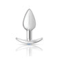 Cheeky Charms Silver Anchor Butt Plug  w Clear and Teal Jewel Kit-VB-CC9141-S