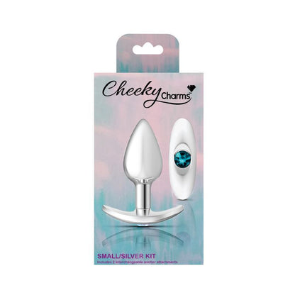 Cheeky Charms Silver Anchor Butt Plug w Clear and Pink Jewel Kit-VB-CC9140-S