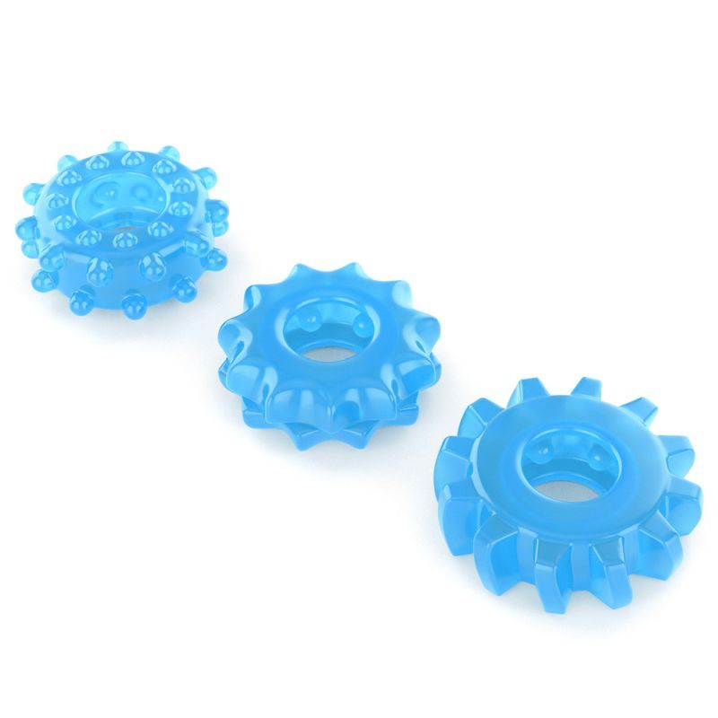 Lumino Play Penis Rings 3 Pc-LV343010-BLU