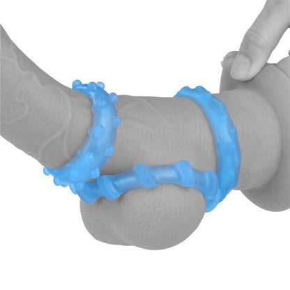 Lumino Play Penis Rings 3 Pc-LV343010-BLU